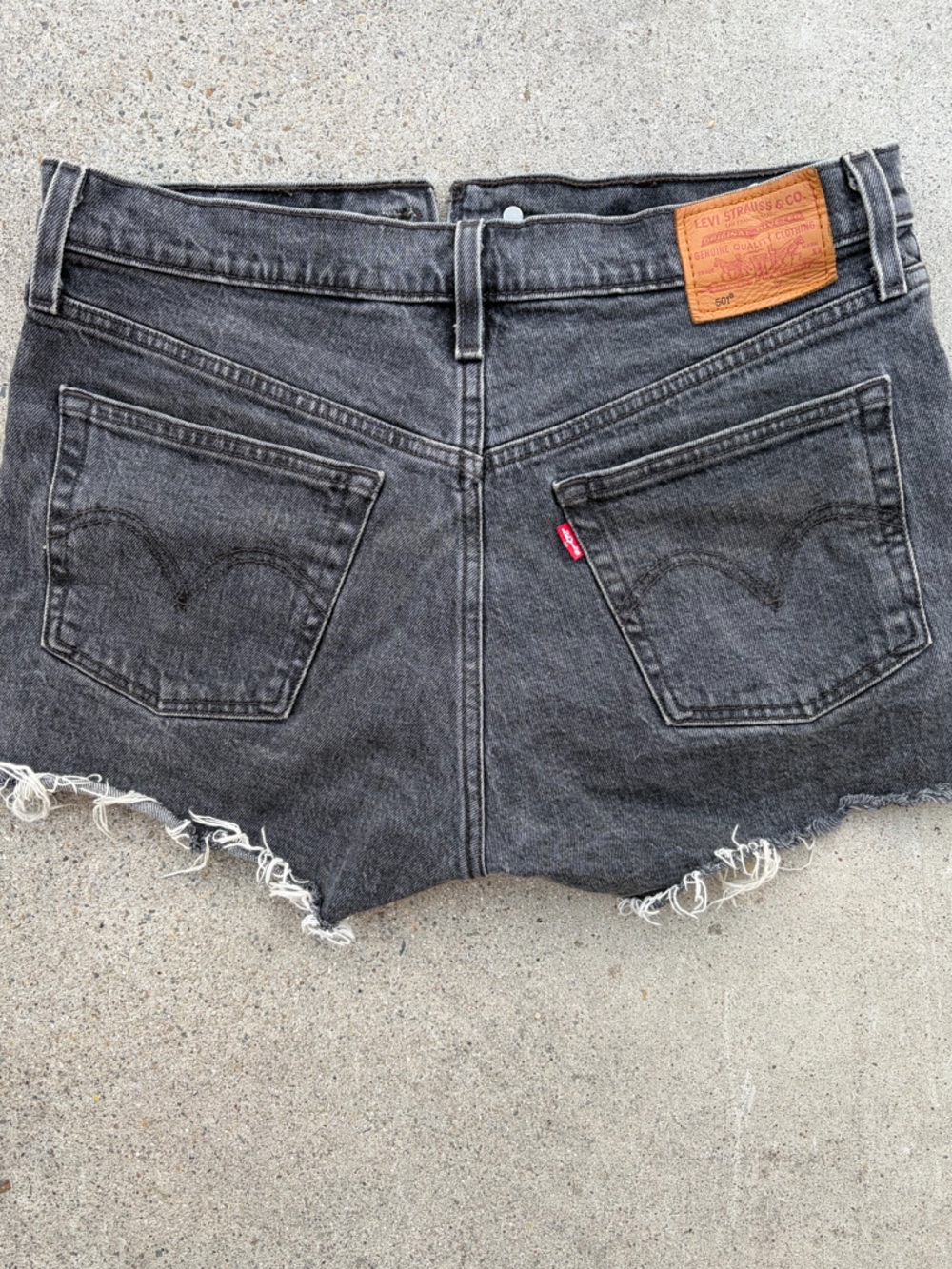 Women's Levi's 501 Jorts‎ Black Solid 32 Short Cut-Off Retro Daisy Duke Rock 80s